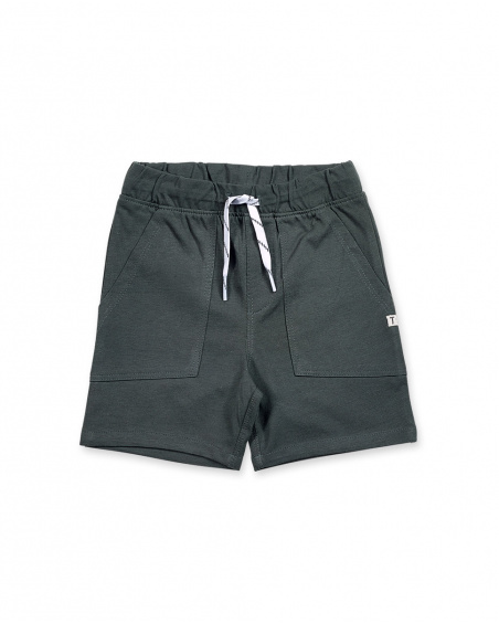 Bermuda en maille grise pour garçon Basics Bébé Bermuda en maille grise pour garçon Basics Bébé
