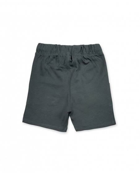 Bermuda en maille grise pour garçon Basics Bébé Bermuda en maille grise pour garçon Basics Bébé