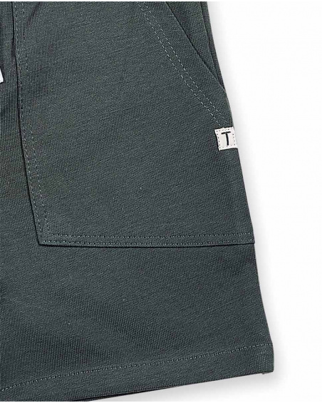 Bermuda en maille grise pour garçon Basics Bébé Bermuda en maille grise pour garçon Basics Bébé