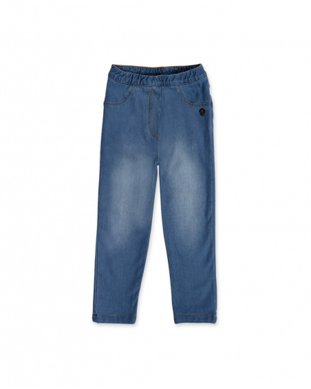 Legging peluche bleu fille Basics Bébé Legging peluche bleu fille Basics Bébé