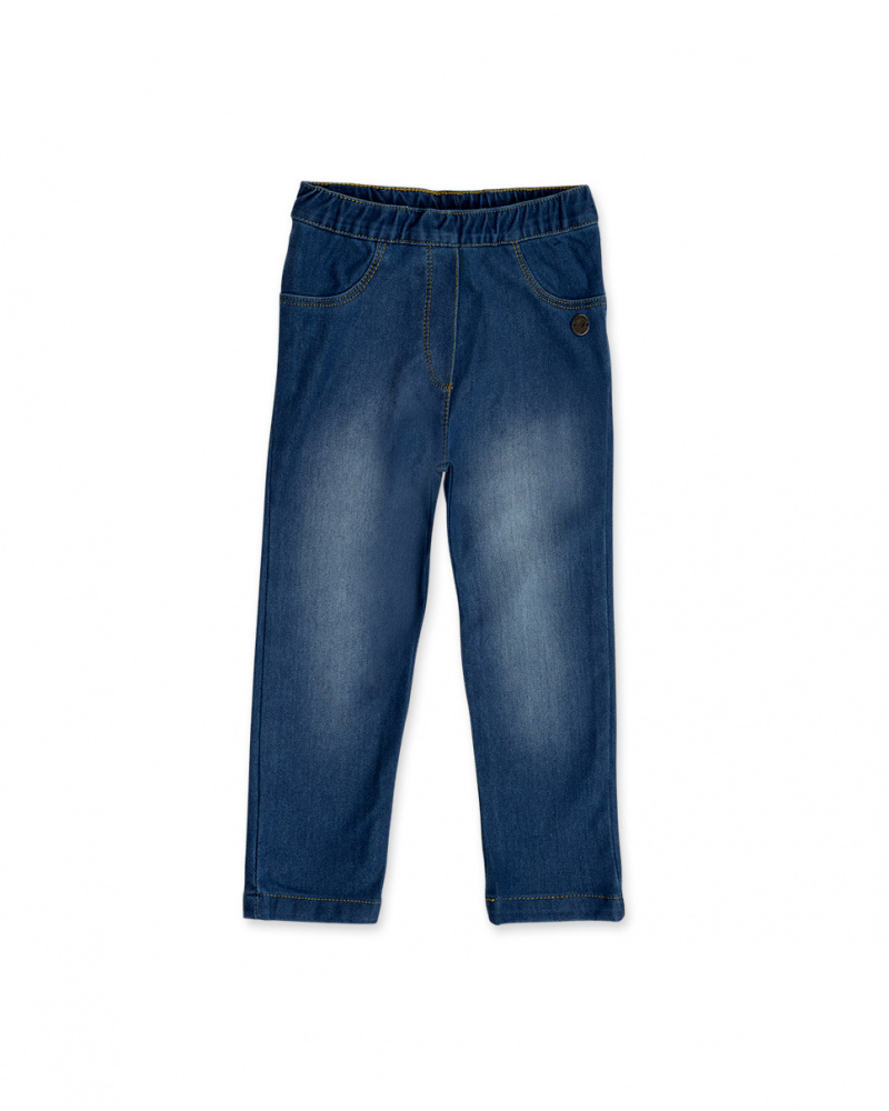 Legging peluche bleu marine fille Basics Bébé