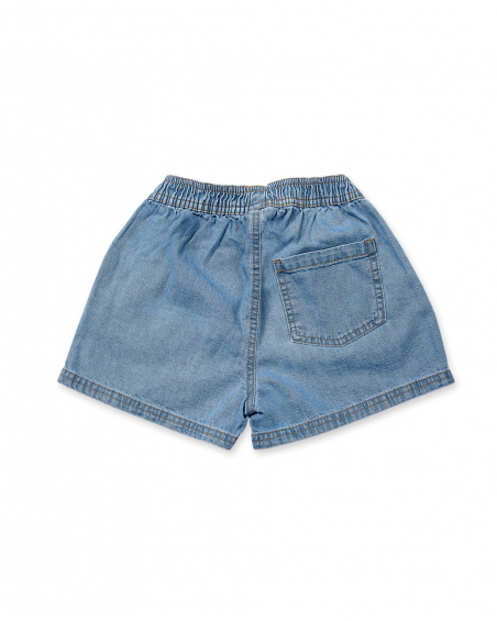 Short plat bleu pour fille Basics Kids Short plat bleu pour fille Basics Kids
