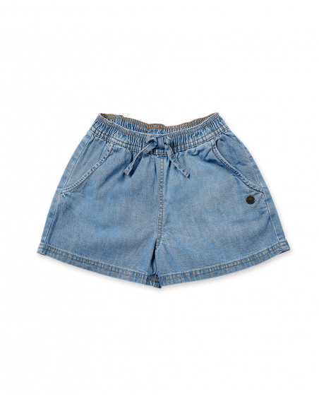 Short plat bleu pour fille Basics Kids Short plat bleu pour fille Basics Kids