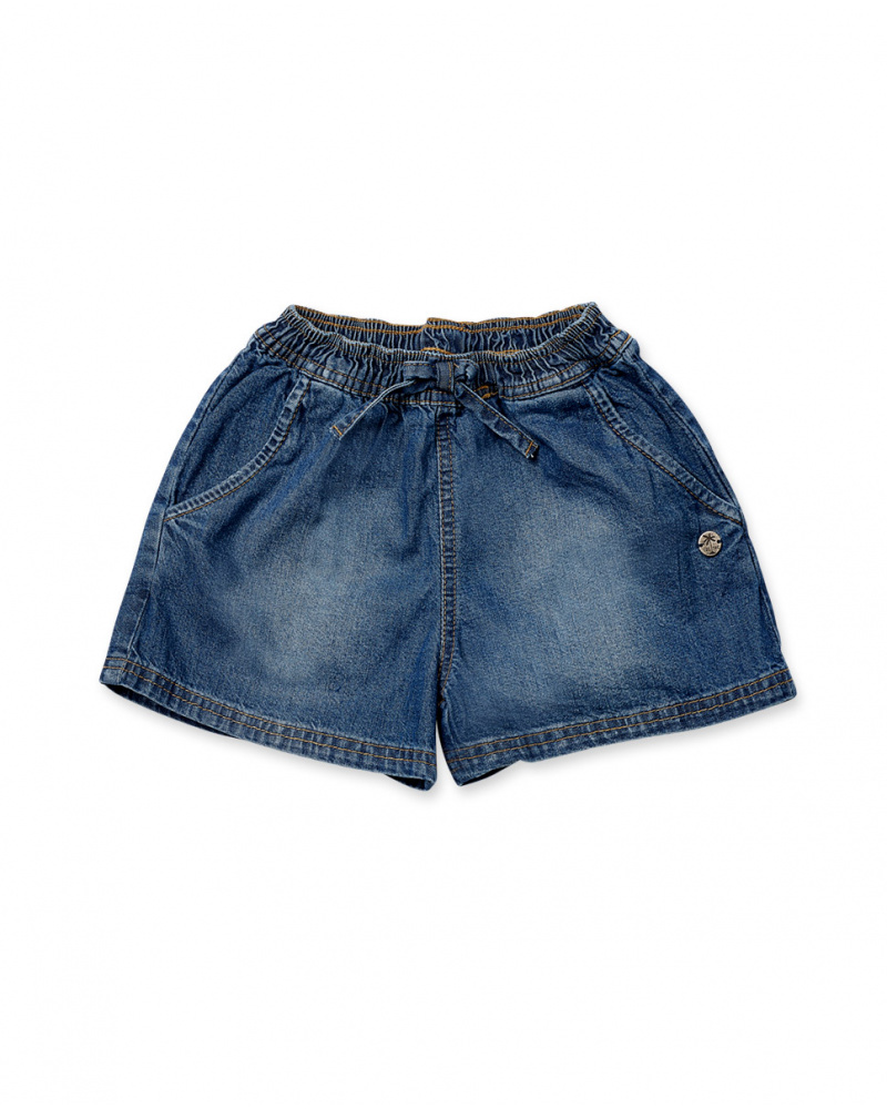 Short plat bleu marine pour fille Basics Kids