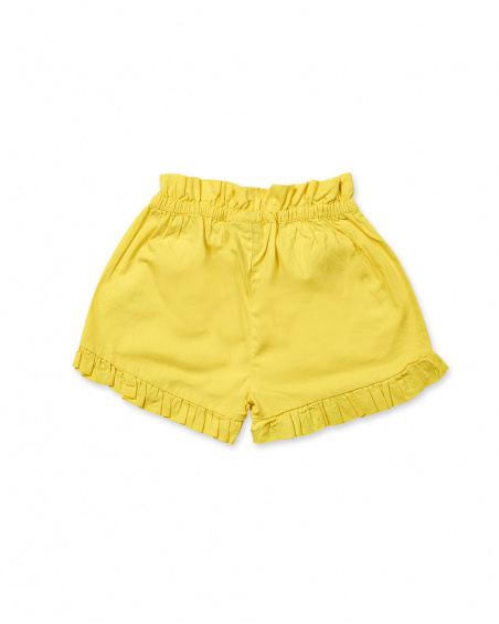 Short en sergé jaune pour fille Basics Kids Short en sergé jaune pour fille Basics Kids