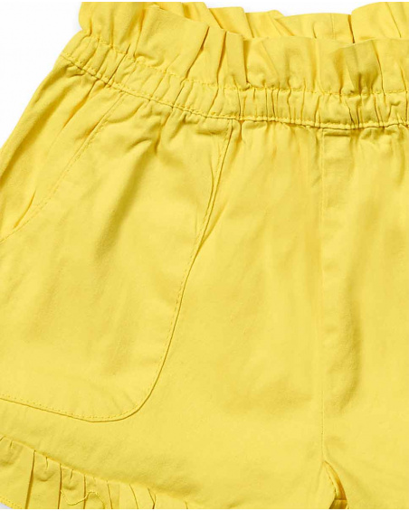 Short en sergé jaune pour fille Basics Kids Short en sergé jaune pour fille Basics Kids