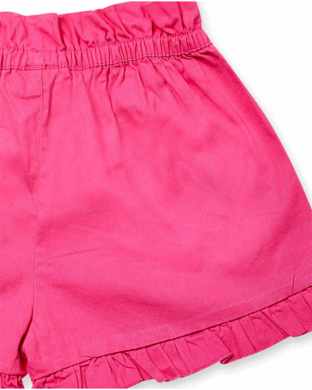 Short en twill fuchsia pour fille Basics Kids Short en twill fuchsia pour fille Basics Kids