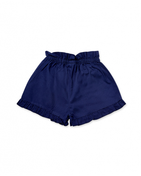 Short en twill bleu marine pour fille Basics Kids Short en twill bleu marine pour fille Basics Kids