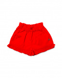 Short en twill rouge pour fille Basics Kids Short en twill rouge pour fille Basics Kids