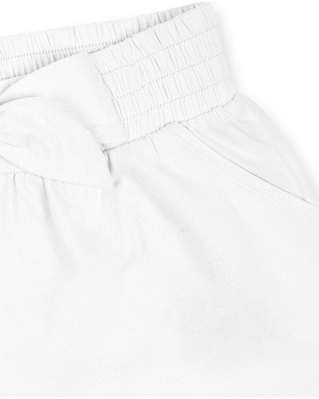 Short en maille blanc pour fille Basics Kids Short en maille blanc pour fille Basics Kids