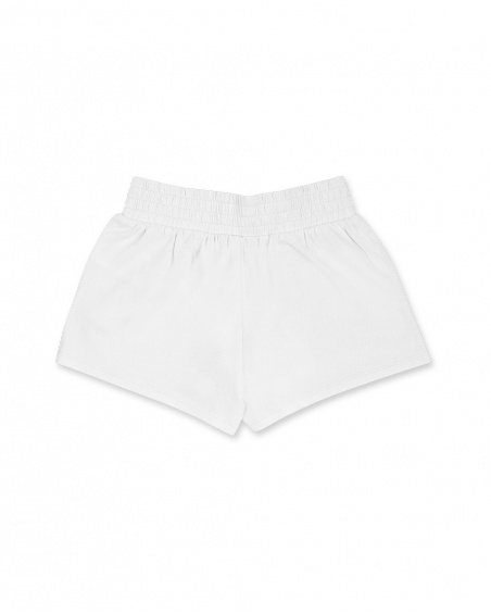 Short en maille blanc pour fille Basics Kids Short en maille blanc pour fille Basics Kids
