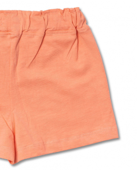 Short vert lime en maille orange fille Basics Girl Short vert lime en maille orange fille Basics Girl