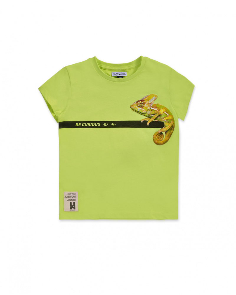 T-shirt jersey vert anis pour garçon Desert trail