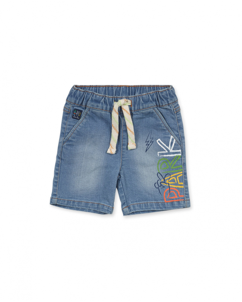 Bermuda bleu en maille garçon Park Life