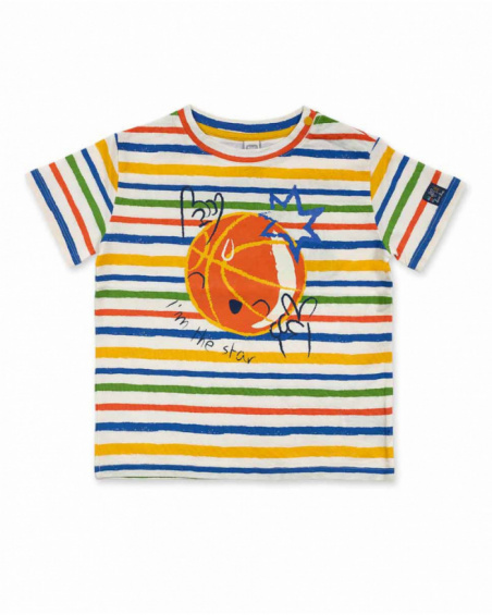 T-shirt garçon Park Life en maille rayée colorée T-shirt garçon Park Life en maille rayée colorée