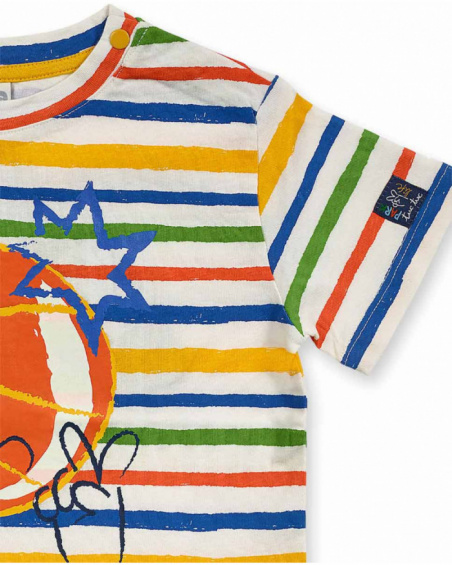 T-shirt garçon Park Life en maille rayée colorée T-shirt garçon Park Life en maille rayée colorée
