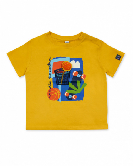 T-shirt Park Life orange en maille garçon T-shirt Park Life orange en maille garçon