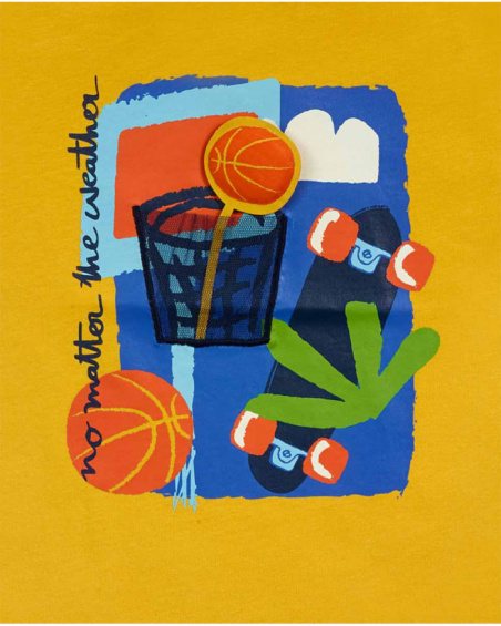 T-shirt Park Life orange en maille garçon T-shirt Park Life orange en maille garçon