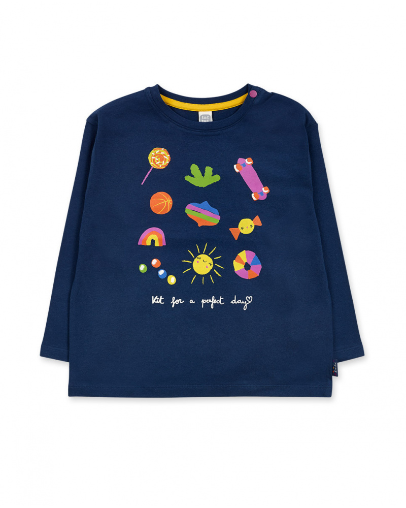 T-shirt bleu en maille fille Park Life