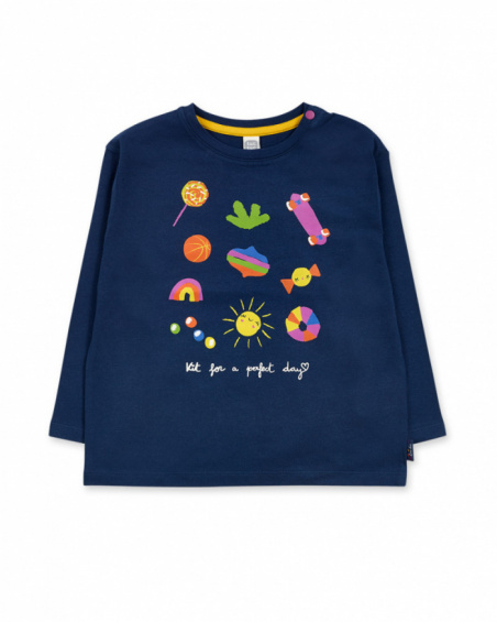 T-shirt bleu en maille fille Park Life T-shirt bleu en maille fille Park Life