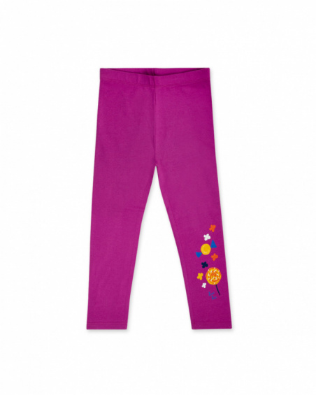 Legging en maille fuchsia pour fille Park Life Legging en maille fuchsia pour fille Park Life