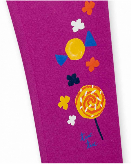 Legging en maille fuchsia pour fille Park Life Legging en maille fuchsia pour fille Park Life