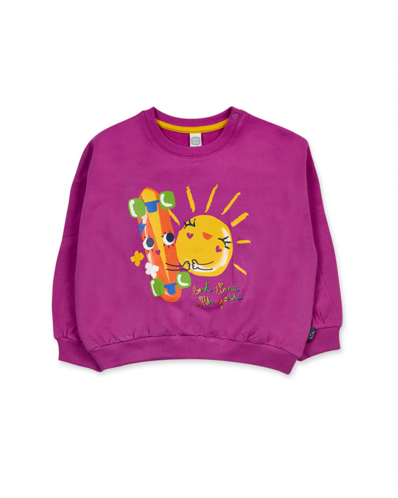 Sweat molleton fuchsia pour fille Park Life