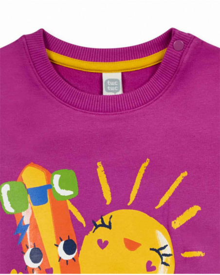 Sweat molleton fuchsia pour fille Park Life Sweat molleton fuchsia pour fille Park Life