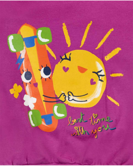 Sweat molleton fuchsia pour fille Park Life Sweat molleton fuchsia pour fille Park Life