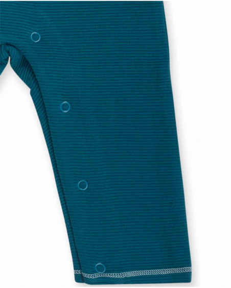 Barboteuse en maille bleue pour garçon Dragon Finder Barboteuse en maille bleue pour garçon Dragon Finder