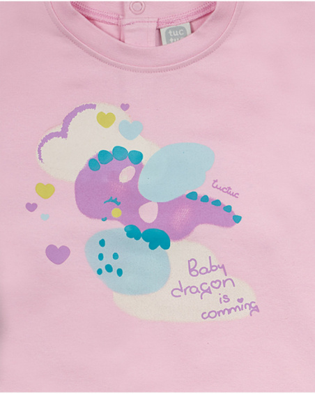 Ensemble peluche tricot rose pour fille collection Dragon Finder