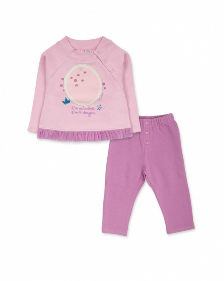 Ensemble peluche tricot rose pour fille Dragon Finder