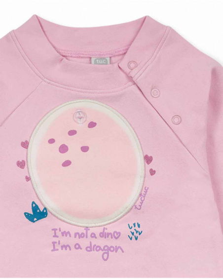 Ensemble peluche tricot rose pour fille Dragon Finder