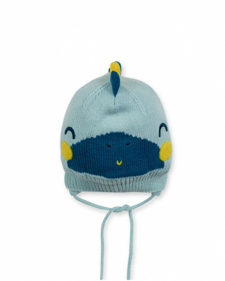 Bonnet tricoté bleu pour garçon Dragon Finder Bonnet tricoté bleu pour garçon Dragon Finder