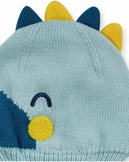 Bonnet tricoté bleu pour garçon Dragon Finder Bonnet tricoté bleu pour garçon Dragon Finder