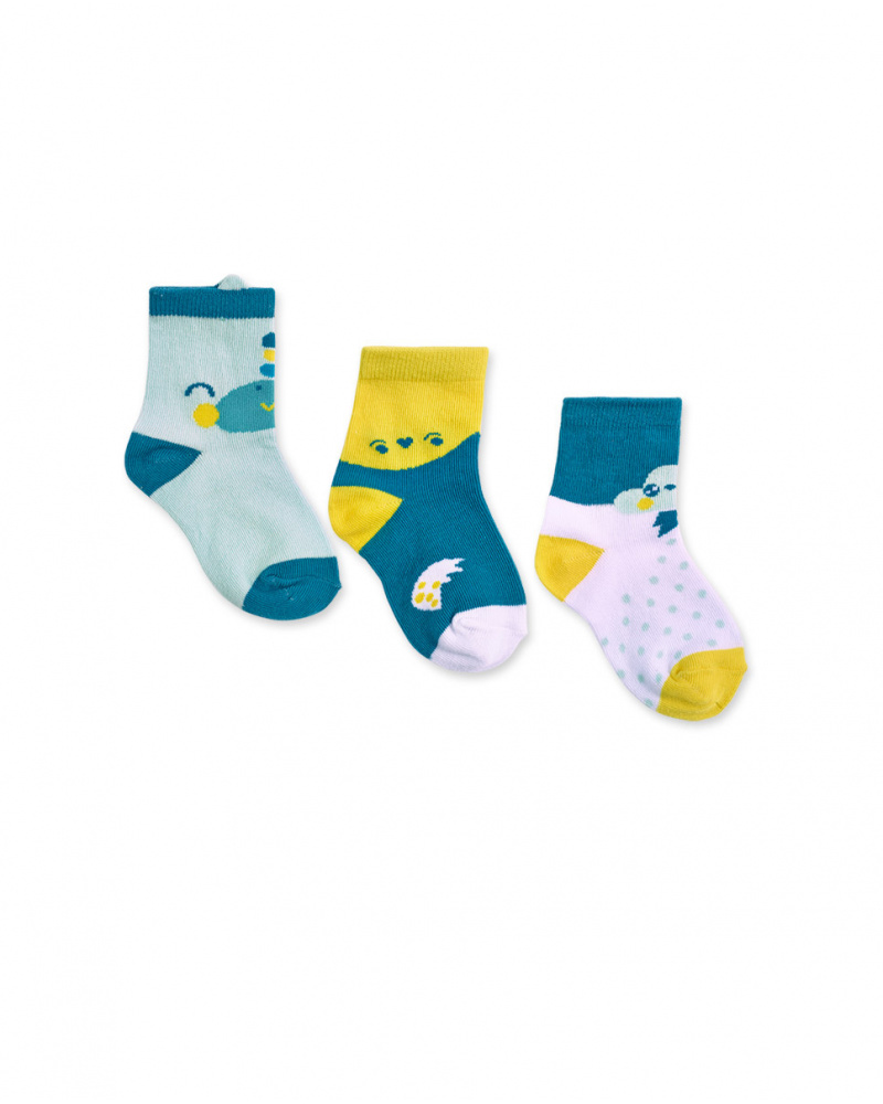 chaussettes garcon ultra-courtes (lot de 3) - jurassic world jaune chaussettes  garcon