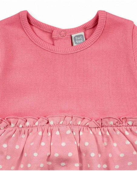 Robe en maille rose pour fille Happy Cookies Robe en maille rose pour fille Happy Cookies