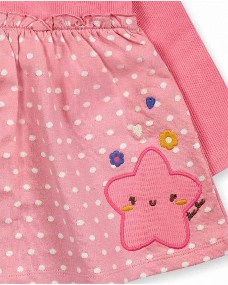 Robe en maille rose pour fille Happy Cookies