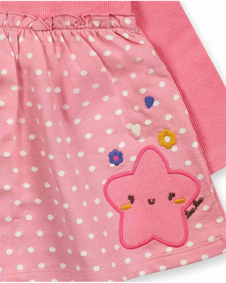 Robe en maille rose pour fille Happy Cookies Robe en maille rose pour fille Happy Cookies