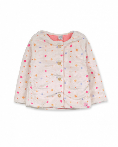 Parka fourrure blanche fille Happy Cookies
