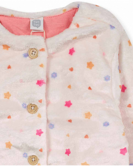 Parka fourrure blanche fille Happy Cookies