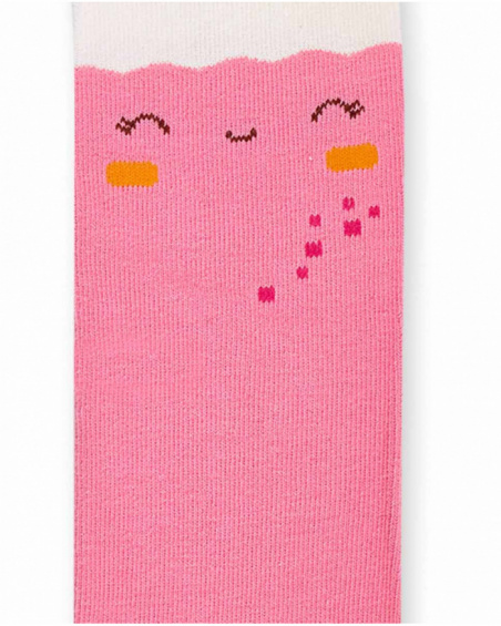Collants roses pour fille Happy Cookies Collants roses pour fille Happy Cookies