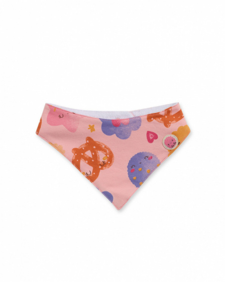 Imprimé bandana tricot rose pour fille Happy Cookies
