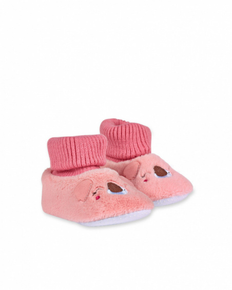 Chaussons en tricot rose pour fille Happy Cookies Chaussons en tricot rose pour fille Happy Cookies