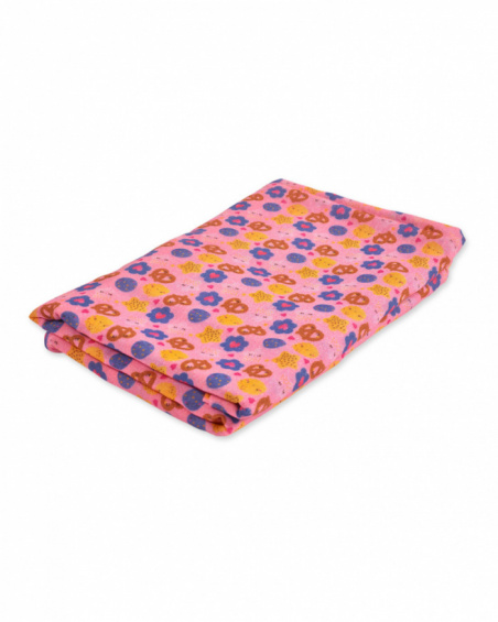 Imprimé mousseline tricot rose pour fille Happy Cookies
