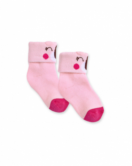 Chaussettes fille Happy Cookies roses Chaussettes fille Happy Cookies roses