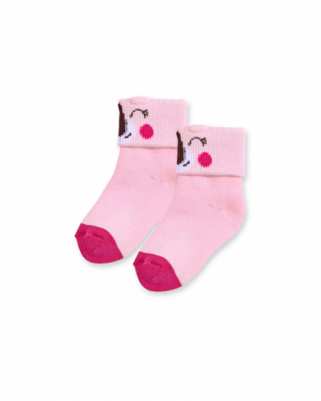 Chaussettes fille Happy Cookies roses Chaussettes fille Happy Cookies roses