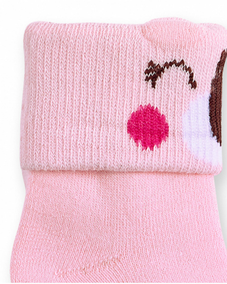 Chaussettes fille Happy Cookies roses Chaussettes fille Happy Cookies roses