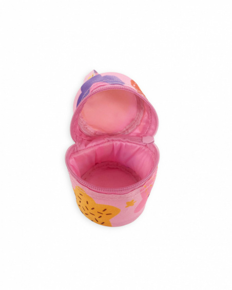 Trousse de toilette attache tétine imprimé rose fille Happy