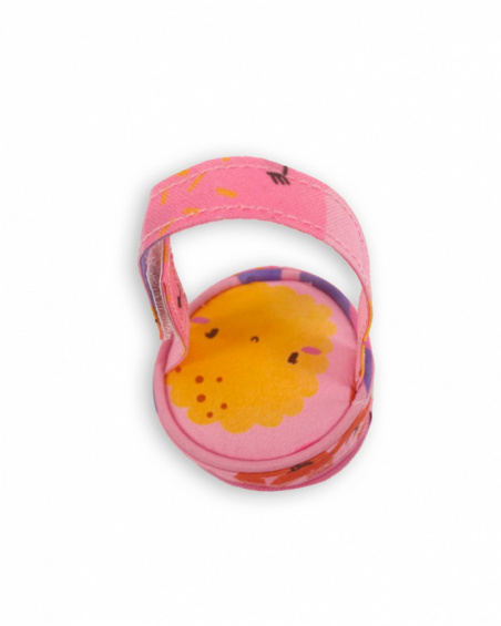 Trousse de toilette attache tétine imprimé rose fille Happy